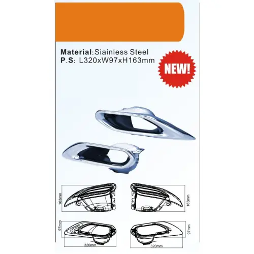 Set ornamente tobă din inox compatibile Lexus LS L460, 320x97x163 mm Reducere de preț