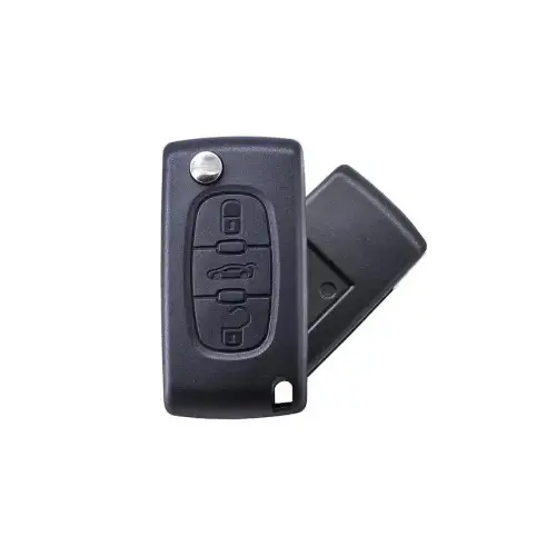 Carcasă cheie telecomandă compatibilă Peugeot, 3 butoane, cu lamelă metalică – Cod 4002 Retur gratuit