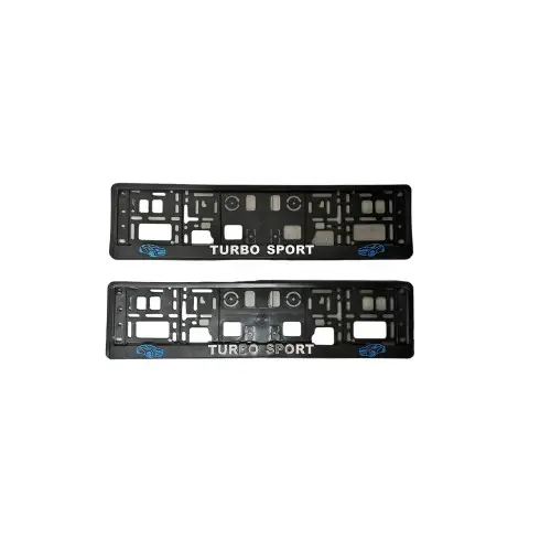 Set 2 suporturi număr înmatriculare 3D Turbo Sport, finisaj cromat Ofertă limitată