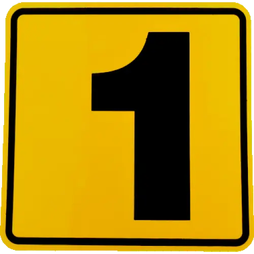 Ultima șansă Autocolant număr 1 galben, pătrat, 11,2 x 11,2 cm pentru semnalizare