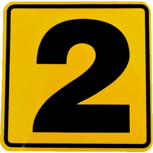 Abțibild autocolant număr 2 pentru uși și cutii poștale, 11,2 x 11,2 cm Retur ușor