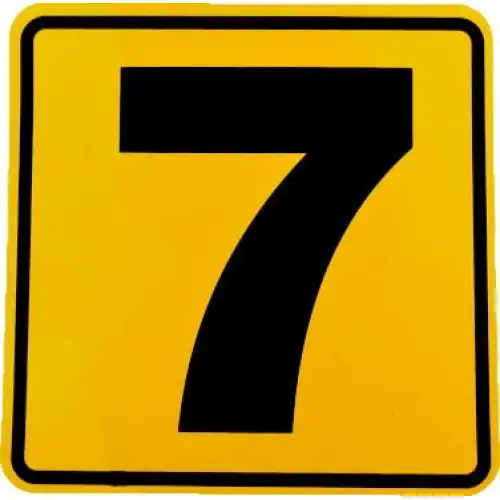 Super ofertă Autocolant număr 7 galben, 11,2 x 11,2 cm, pentru uși și marcaje