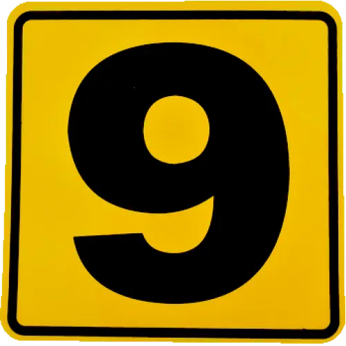 Bestseller Abțibild autocolant număr 9 galben-negru, 11,2 x 11,2 cm