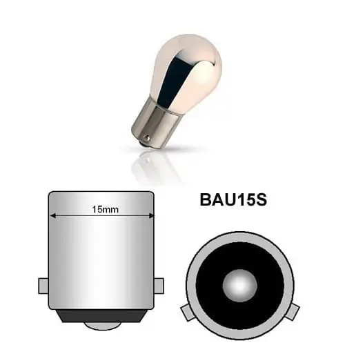 Set becuri auto BAU15S 12V 21W crom, lumină portocalie pentru semnalizare Retur ușor