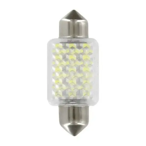 Set 2x bec LED sofit 11x39mm 12V, 27 SMD cu lentila 3D, omologat E8 Livrare expres