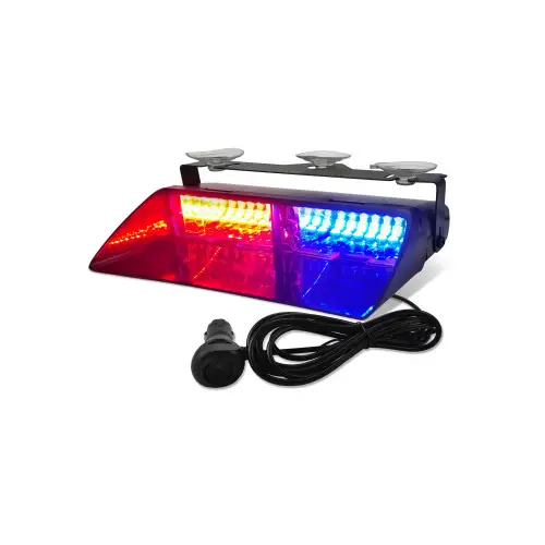 Cumpără acum Lampă LED stroboscopică 48W pentru parbriz, roșu-albastru, 16 LED (S2)