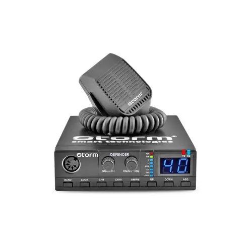 Reducere extra Stație CB auto Storm Defender II 4W AM/FM, 40 canale, ASQ, display LED albastru