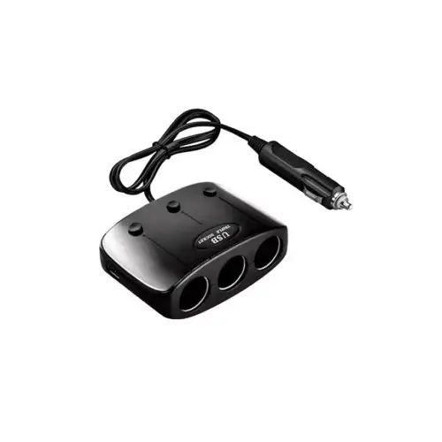 Vezi acum Prelungitor priza auto 3 cai 12V cu intrerupatoare individuale si 2 porturi USB (K358)
