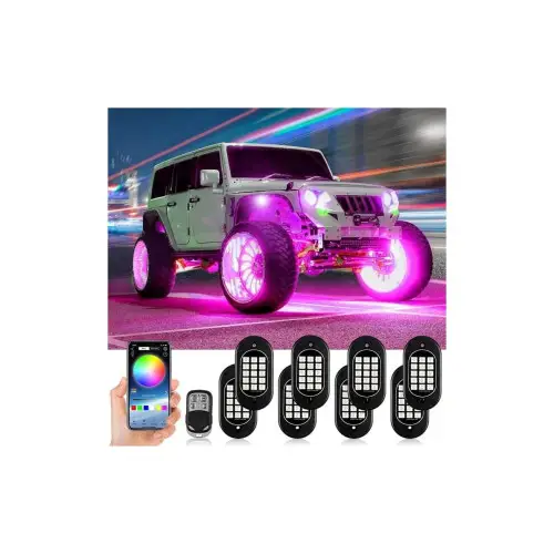 Preferatul clienților Kit lumini sub mașină RGB rock light, 8 module 12V cu control Bluetooth (SPT1508C2-8)