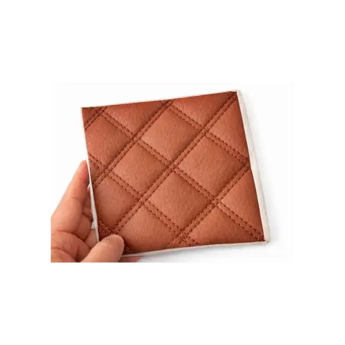Ieftin Material imitație piele matlasată romb maro, cusătură maro, 5 mm (Y01MM)