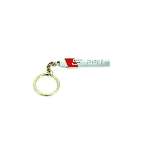 Breloc chei auto metalic Sport, aliaj rezistent, argintiu cu rosu (Cod S01) Preferatul clienților