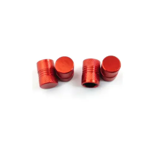 Popular Set 4 capace valve rosu din aluminiu, universale pentru anvelope auto (QMZ-01)