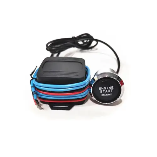 Preț redus Kit buton pornire motor 12V cu iluminare albastra, universal, montaj pe panou (ES02)