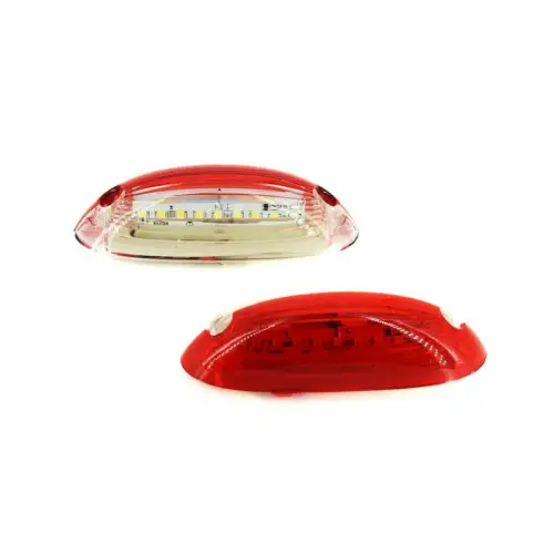 Lampă număr LED 24V alb/roșu GN21, 12 x 4,5 cm pentru camioane și remorci Bestseller