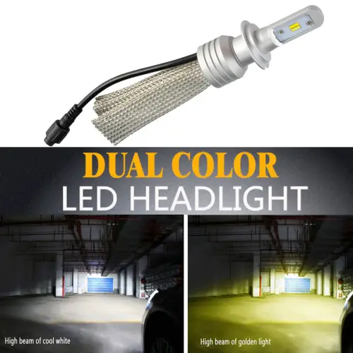 Preț promoțional Set becuri LED H11 L11 dual color 25W, 5500 lm, 12–24V (alb 6000K/galben 3000K)