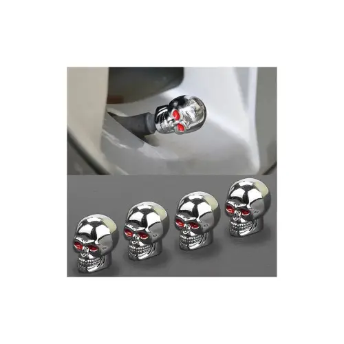 Set 4 capace valve cromate tip craniu, universale pentru auto/moto/bicicleta QMZ-04 Vezi acum