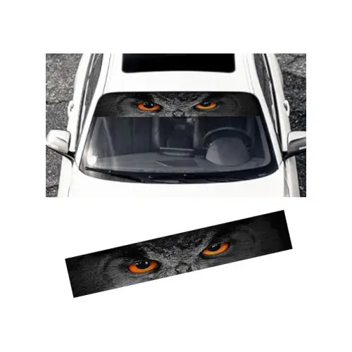 Lichidare de stoc Abtibild parasolar auto pentru parbriz/luneta Ochi de Bufnita, 130x21 cm