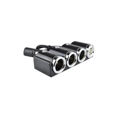 Prelungitor priza bricheta auto cu 3 iesiri si 2 porturi USB, 12/24V (Cod 1503) Promoție