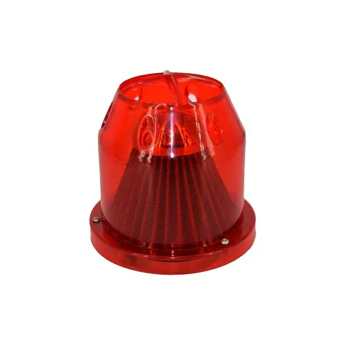Filtru aer tuning universal cu carcasa rosie, 15,5 cm, racord 8,5 cm Reducere extra