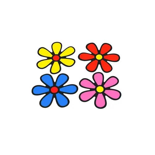 Reducere specială Set 10 abțibilduri floricele 8 cm, colorate, rezistente la apă și UV (TZ-004)