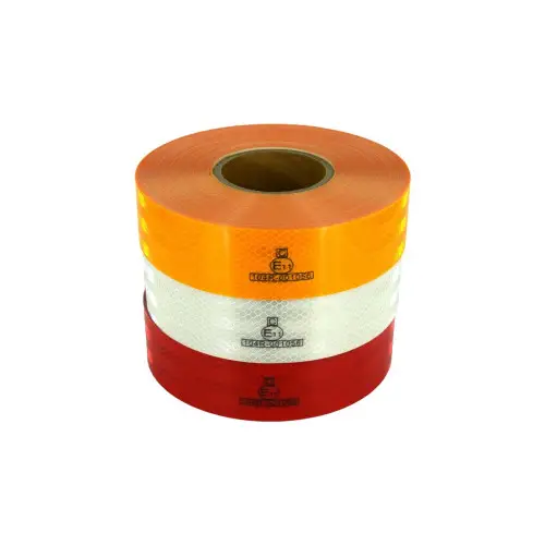 Bandă reflectorizantă roșie tip fagure 5 cm x 45,7 m, omologată UE (UE58R) Premium