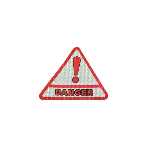 Preț mic Abțibild reflectorizant triunghi mic „Danger” 8,5x10 cm, pentru semnalizare