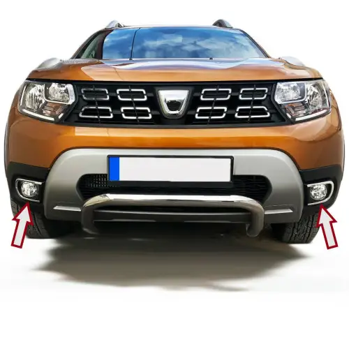Lichidare de stoc Set ornamente cromate proiectoare pentru Dacia Duster II 2018+, inox 304