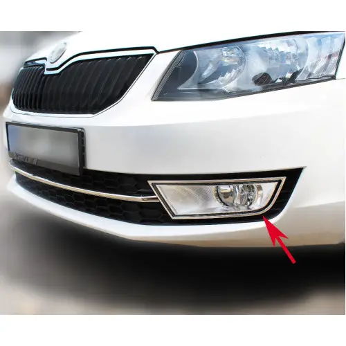 Disponibil imediat Ornament cromat pentru proiectoare Skoda Octavia III (2013-2016) din inox 304
