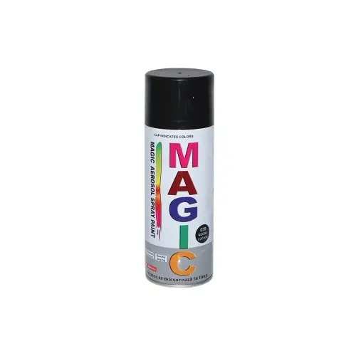 Livrare expres Spray vopsea Magic negru lucios 400 ml – finisaj lucios, uscare rapidă (Cod 039)