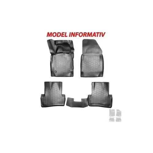Livrare expres Covorașe auto cauciuc tip tăviță pentru Mazda 3 (2013–2018), set 4 bucăți, negre