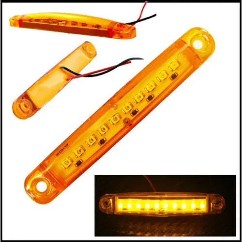 Lampa laterala LED portocalie 12-24V cu 9 SMD, compacta, pentru vehicule Cumpără acum