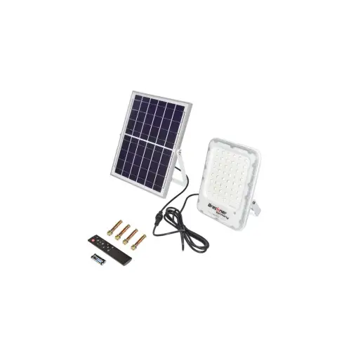 Proiector LED solar 100W cu panou 12W, telecomandă, IP66 – Breckner Plată securizată