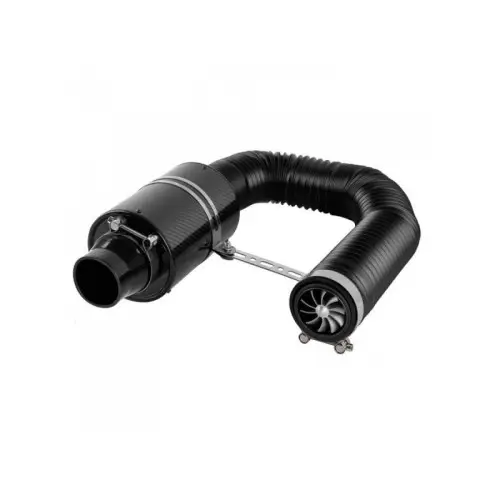 Filtru aer sport universal cu turbina din aluminiu si tubulatura flexibila, set complet Ofertă exclusivă