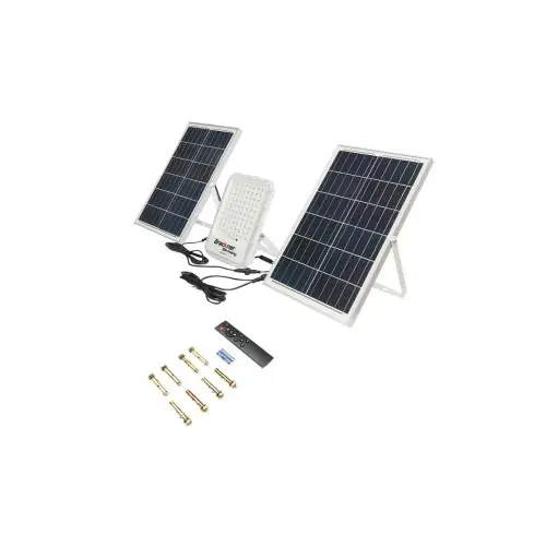 Reducere specială Proiector LED solar 100W cu 2 panouri 50W și baterie LiFePO4, BK87488