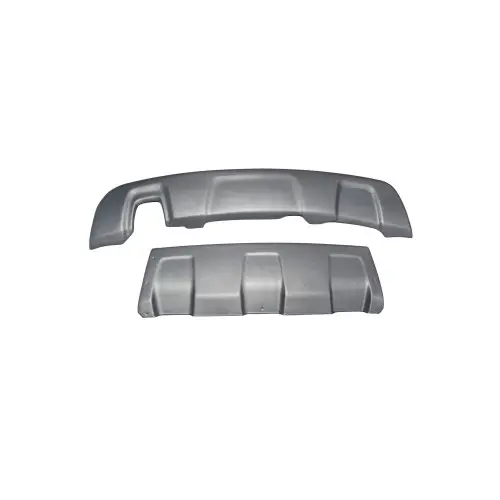 Reducere de preț Set scut protecție ornament bară față/spate pentru Dacia Duster I 2010–2017, argintiu texturat