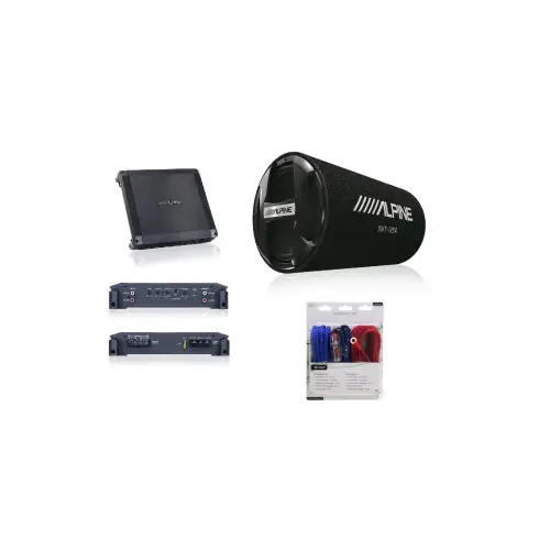 Discount Set subwoofer auto Alpine 12 inch cu amplificator BBX-T600 si kit cabluri