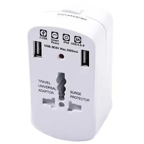 Adaptor priza universal V-TAC UK/US/EU cu protectie si 2x USB 2.1A Livrare rapidă