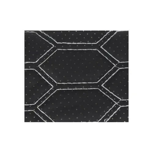 Bestseller Material imitație piele pentru tapițerie, model hexagon perforat, negru cu cusătură gri (Y03NG)