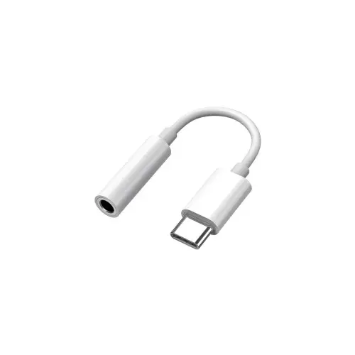 Adaptor USB-C la jack 3.5 mm mama, cablu scurt, alb – audio pentru casti Chilipir
