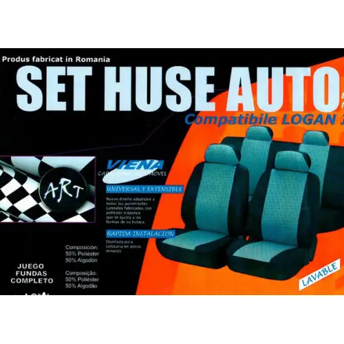 Set huse auto premium compatibile Dacia Logan III Confort 2020+, negru cu cusătură roșie Discount