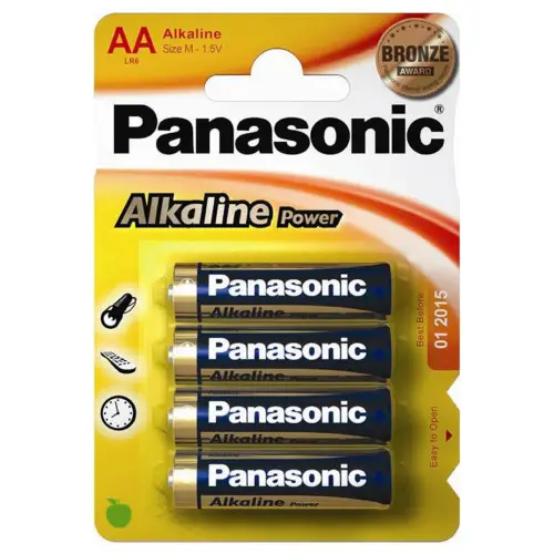Transport gratuit Set 4 baterii Panasonic Alkaline Power AA R6 1.5V pentru telecomenzi si jucarii