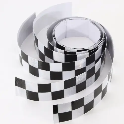 Bandă șah taxi reflectorizantă tip fagure, 6 cm x 1,1 m, set 4 buc. (MGT01) Ofertă limitată