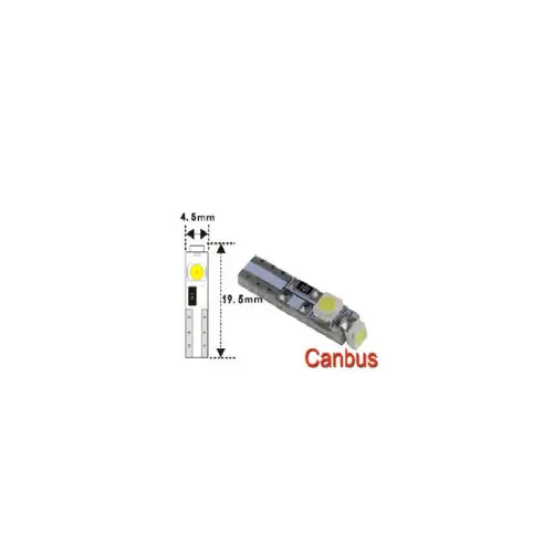 Cel mai vândut Bec auto LED T5 12V 3SMD Canbus, alb/rosu/albastru (Cod 3528)
