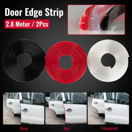Retur gratuit Set 2 role cheder auto pentru marginea ușii, 2,8 m, diametru 9 mm