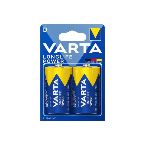 Preț promoțional Set 2 baterii alcaline Varta Longlife Power LR20 (D) 1.5V, blister