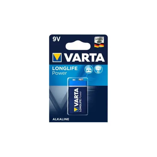 Comandă acum Baterie alcalină Varta Longlife Power 9V (6F22/6LR61) – cod 4922