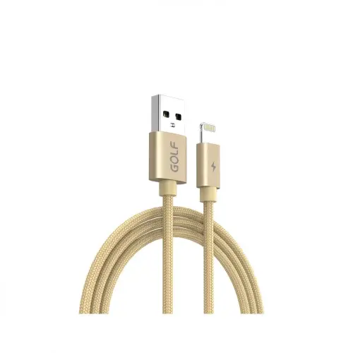 Cablu USB-A la Lightning Golf 1m, 5A Fast Charge, auriu (GC-76I) Lichidare de stoc