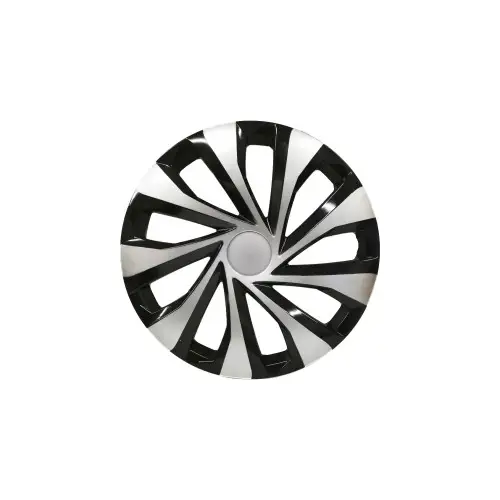 Disponibil imediat Set 4 capace roți 16 inch negru/argintiu pentru jante oțel, model G-603