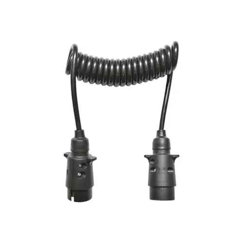 Cablu spiral remorcă 7 pini, 2,5 m, cu 2 stechere tată din plastic (GB95/BK92795) Promoție