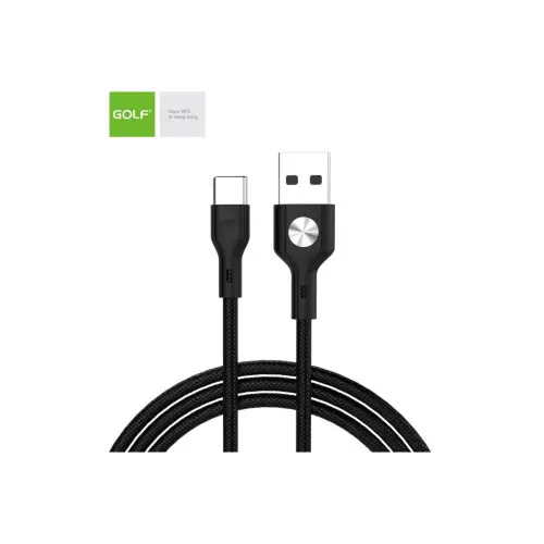 Cablu USB la USB-C 1 m, 3A, încărcare rapidă și date, negru (GC-60T) Lichidare de stoc